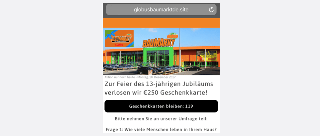 Whatsapp Kettenbrief 250 Euro Geschenkkarte Globus Baumarkt