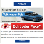 Spam-Mail VW Polo Gewinnspiel