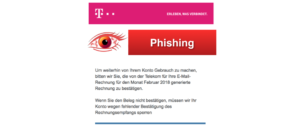 2018-02-22 Phishing Spam im Namen der Telekom