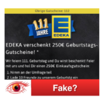 Edeka Geburtstagsgutscheine 250 Euro Fake Kettenbrief