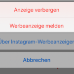 Instagram Beitrag Anzeige melden 2