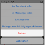 Instagram Beitrag Anzeige melden 3