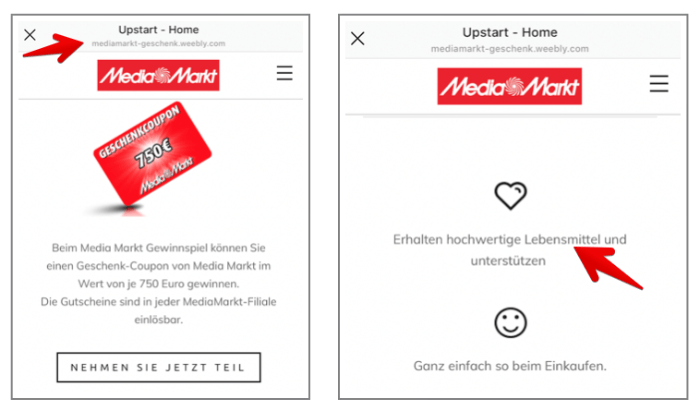 Instagram Fake-Gewinnspiel Media Markt