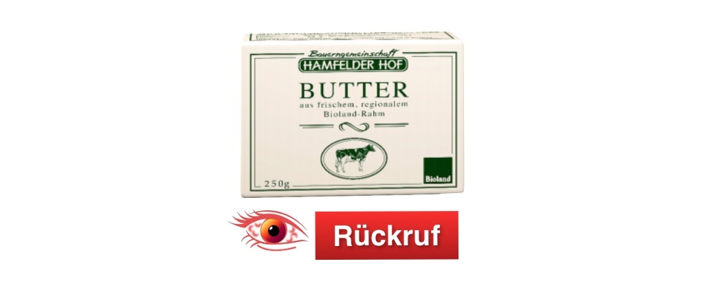 Rückruf Sauerrahmbutter Hamfelder Hof