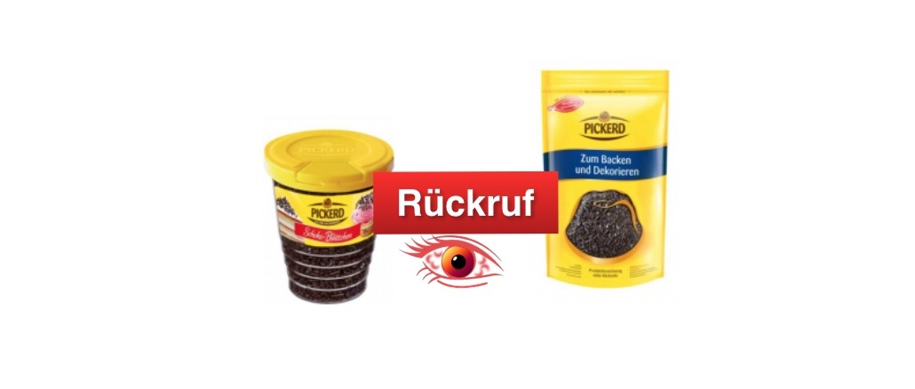 Rückruf Schoko Blättchen von Pickerd