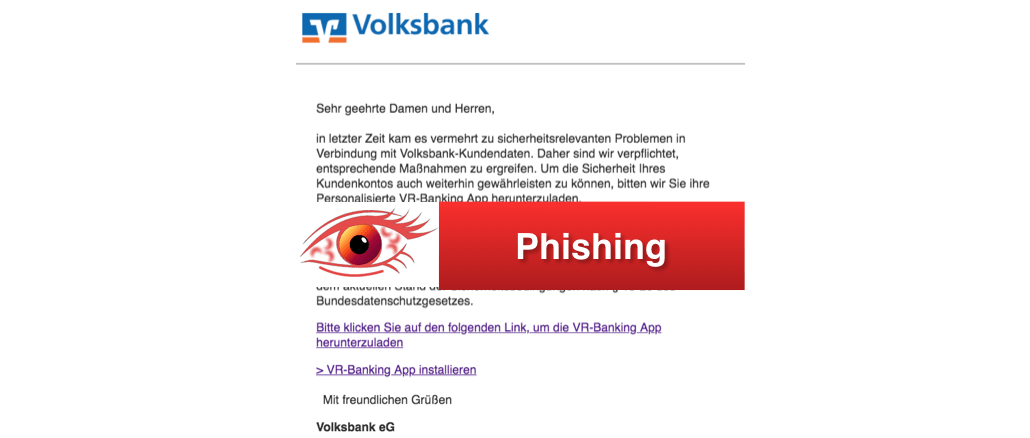 Volksbank Spam Mail VR-Banking-App