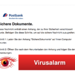 2018-03-23 Postbank Fake Mail Sichere Dokumente Virus