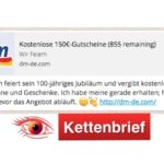 Kettenbrief WhatsApp DM 150 Euro Gutschein