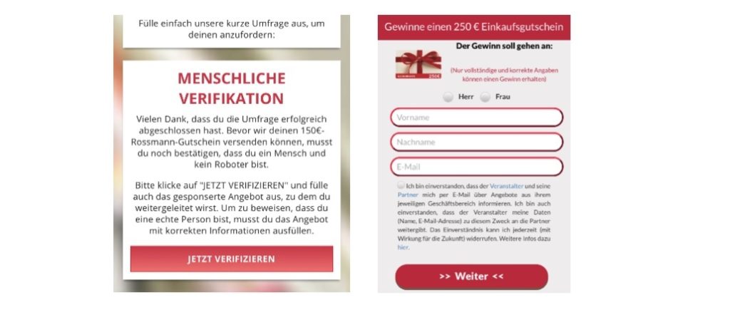 Kettenbrief WhatsApp Rossmann 150 Euro Gutschein