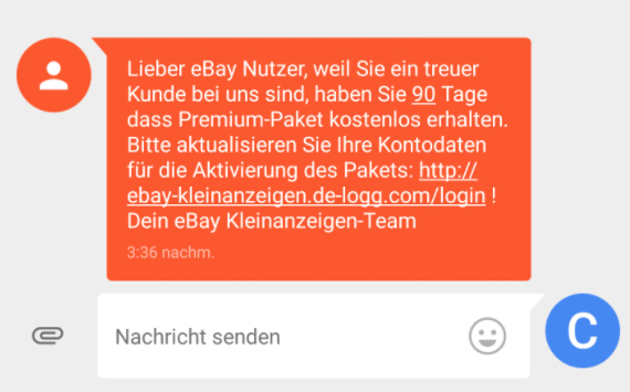 SMS eBay Kleinanzeigen Premium-Paket