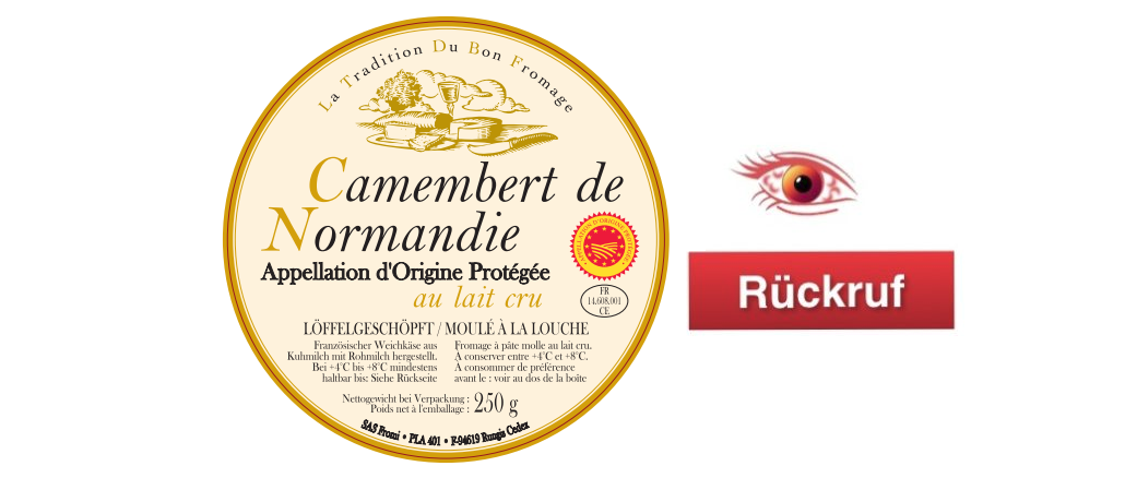 Rückruf camembert de normandie tradition 250 g