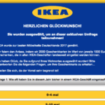 Gewinnspiel im Namen von IKEA ist Abofalle