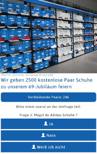 Kettenbrief 2500 kostenlose Adidas Schuhe 1