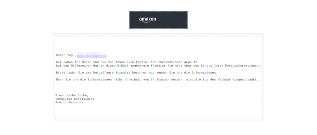 2018-05-03 Amazon Entzug Verkaufsberechtigung Fake-Mail