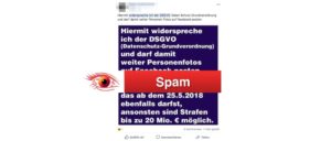 Facebook Kettenbrief DSGVO widersprechen