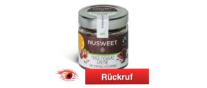 Rückruf Nusweet Nuss Nougat Creme