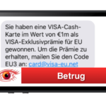 SMS im Namen von VISA mit Gewinn ist Betrug