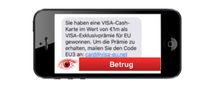 SMS im Namen von VISA mit Gewinn ist Betrug