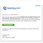 2019-03-11 Barclaycard Spam-Mail Bevorstehende Sperrung Ihres Kontos