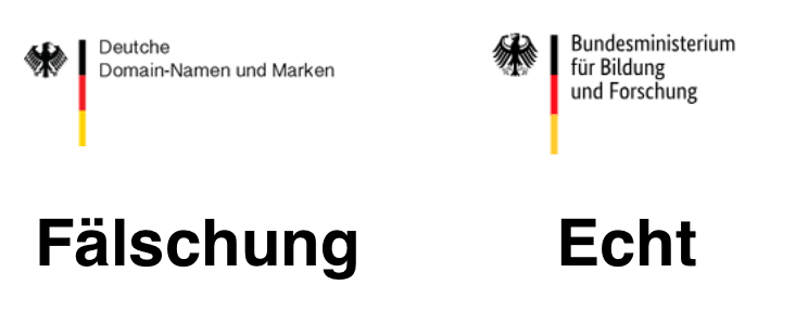 Vergleich Logo Original Bund Deutsche Domain-Namen und Marken