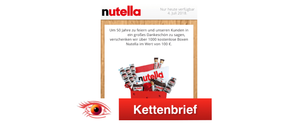 Whatsapp Kettenbrief Kostenlose Nutella Boxen Verschenkt