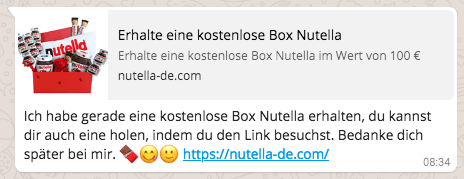 WhatsApp Nutella Box Kettenbrief1