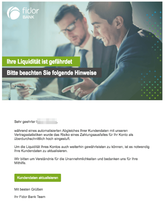 2018-08-22 Fidor Bank Spam-Mail Ihre Liquiditaet ist gefaehrdet