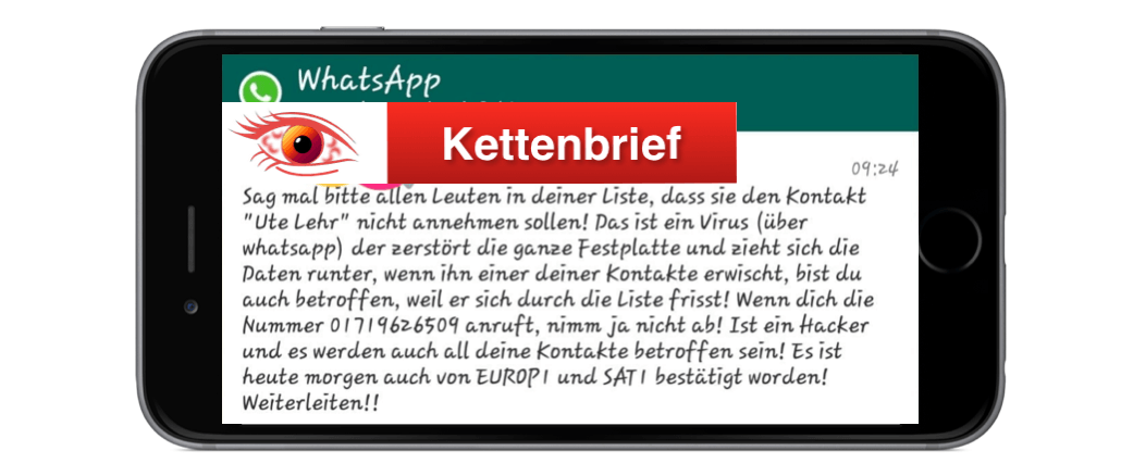2018-08-23 WhatsApp Kettenbrief zu Ute Lehr ist Fake