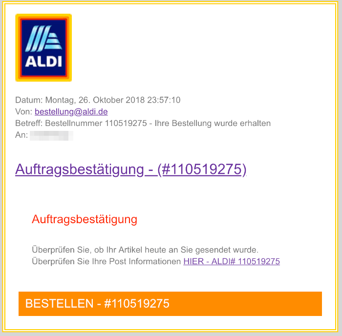 2018-11-10 Aldi Fake-Mail Gewinnspiel Datensammler