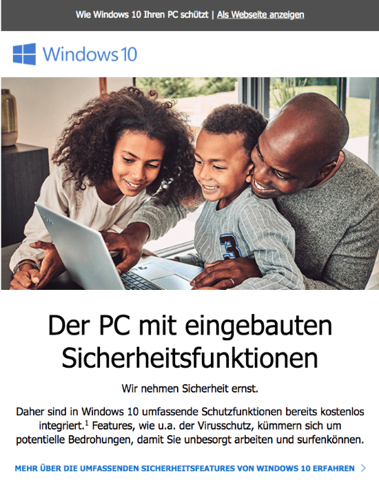 Microsoft Mail Die Sicherheit Ihres PCs ist unsere Priorität