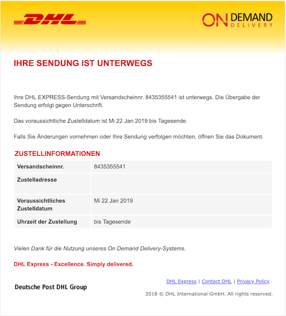 2018-01-22 DHL Spam