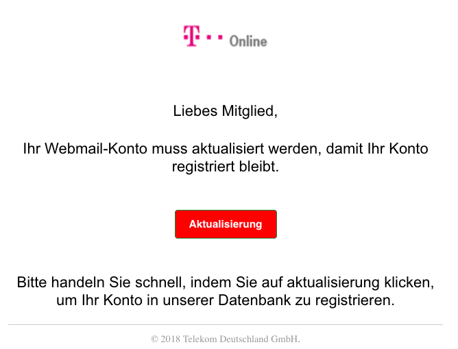 2018-10-27 T-Online Telekom Spam-Mail Warnung- Bestaetigen Sie jetzt Ihre T-Online Webmail