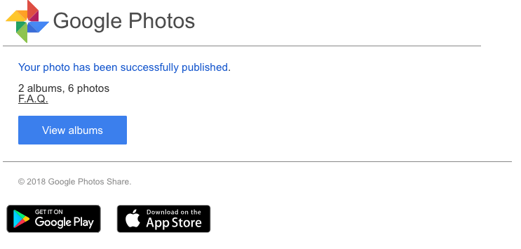 2018-11-01 Google Photos Fake-Mail Spam Your photo has been successfully published