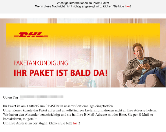 2019-04-16 Phishing DHL