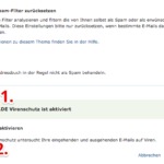 web-de E-Mail Spam-Filter Einstellungen 4