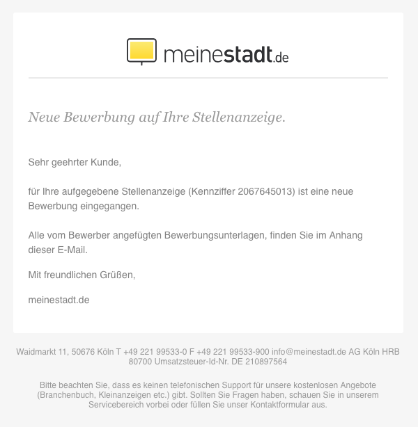 2018-11-29 Virus-Mail meinestadt-de Neue Bewerbung auf Ihre Stellenanzeige