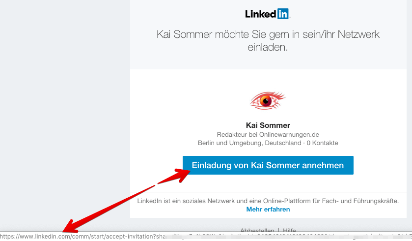 Echtheit LinkedIn Einladungs ermitteln