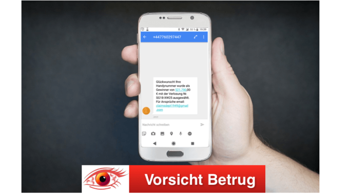 SMS mit Gewinn Bargeld ist Betrug