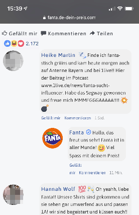 2019-02-07 Fanta Influencer gesucht Gewinnspiel Facebook Kommentare
