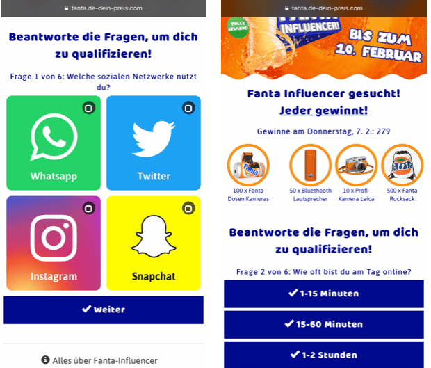 2019-02-07 Fanta Influencer gesucht Gewinnspiel Umfrage