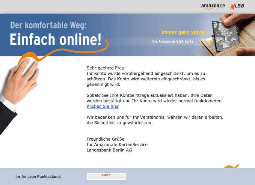 2019-03-08 LBB Spam Mail Ihr Konto wurde vorubergehend eingeschrankt