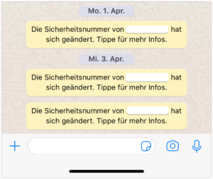 2019-07-01 WhatsApp Sicherheitsnummer hat sich geaendert