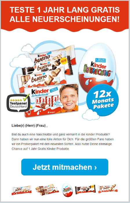 2019-03-07 Spam Mail este 1 jahr lang alle kinder neuerscheinungen