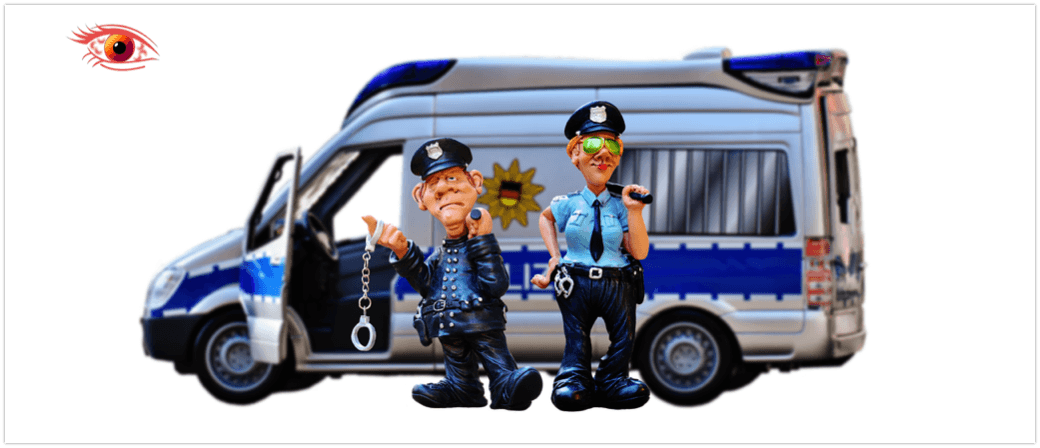 Symbolbild Polizei Polizeiauto Handschellen