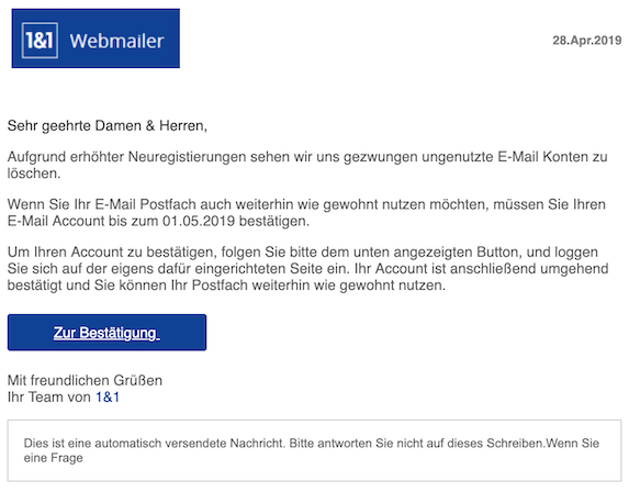 2019-04-29 Phishing 1&1