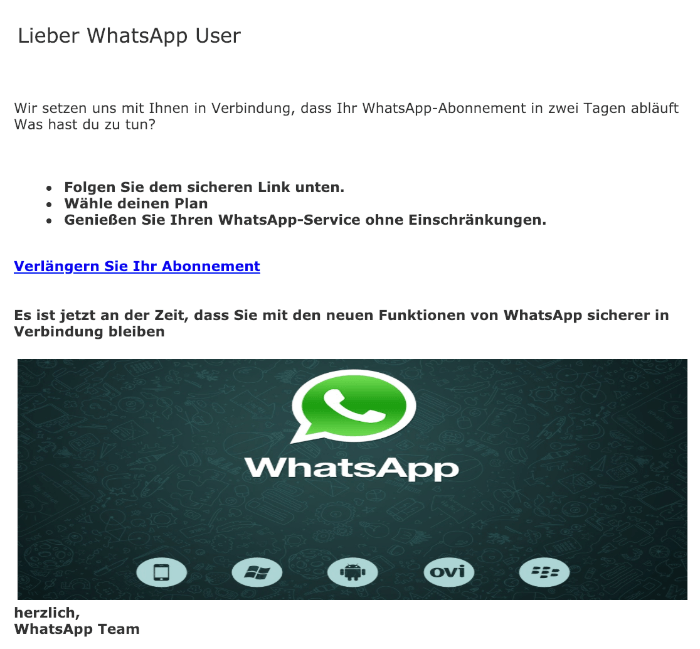 2019-06-02 WhatsApp Phishing-Mail Spam Benachrichtigung