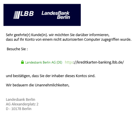 2019-06-09 LBB Landesbank Berlin Spam-Mail Fake