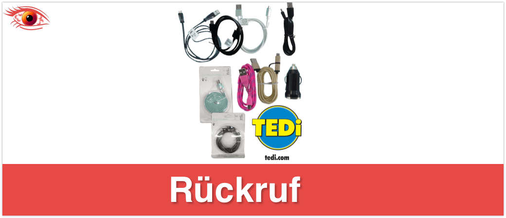 Rückruf TEDi Ladekabel und USB Adapter