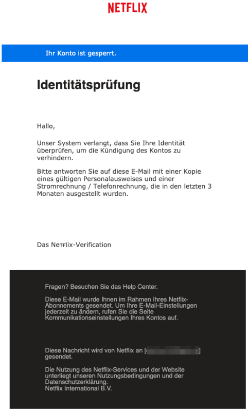 2019-05-17 Netflix Fake-Mail Bestätigen Sie Ihre Identität