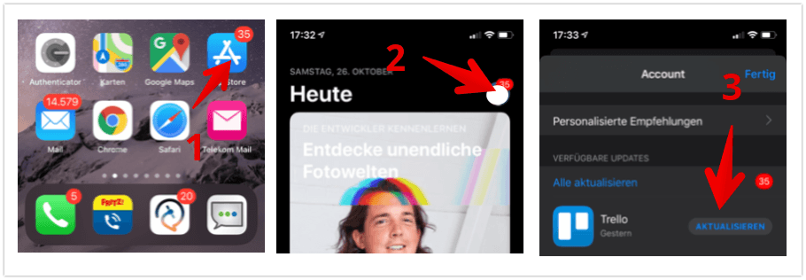 Anleitung iOS App-Updates anzeigen